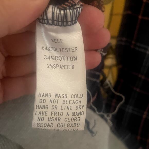 Easel Flannel Print Crew Neck Women's Top Sz S - Picture 5 of 5